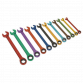 Ratchet Combination Spanner Set 12pc Multi-Coloured Metric S01075