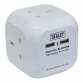 Extension Cable Cube 1.4m 4 x 230V & 2 x USB Sockets - White EL144USB