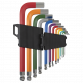 Jumbo Ball-End Hex Key Set 13pc Colour-Coded Anti-Slip AK7192