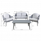 Dellonda Echo 4 Piece Aluminium Outdoor Garden Sofa Arm Chair & Coffee Table Set DG59