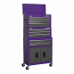 Topchest, Mid-Box & Rollcab 9 Drawer Stack - Purple AP2200BBCPSTACK