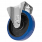 Heavy-Duty Blue Elastic Rubber Fixed Castor Wheel Ø200mm - Trade SCW3200FPEM