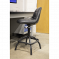 Workshop Stool Pneumatic with Adjustable Height Swivel Seat & Back Rest SCR01B