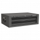 Topchest, Mid-Box & Rollcab Combination 14 Drawer with Ball-Bearing Slides - Grey APSTACKTGR