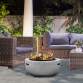 Dellonda Round MgO Fire Pit with BBQ Grill, Ø60cm, Safety Mesh Screen - Light Grey DG188