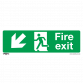 Safe Conditions Safety Sign - Fire Exit (Down Left) - Rigid Plastic - Pack of 10 SS34P10