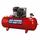 Air Compressor 200L Belt Drive 3hp with Cast Cylinders SAC1203B