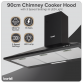 Baridi Cooker Hood,Chimney Style with Carbon Filters 90cm - Black DH59