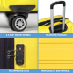 Dellonda 3-Piece ABS Luggage Set with Integrated TSA Approved Combination Lock - Yellow - DL124 DL124