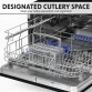 Baridi Compact Tabletop Dishwasher 6 Place Settings, 6 Programmes, Low Noise, 6.5L Cycle, Start Delay - Black DH85