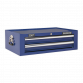 Topchest, Mid-Box & Rollcab Combination 14 Drawer with Ball-Bearing Slides - Blue APSTACKTC