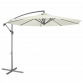 Dellonda Ø3m Banana Parasol/Umbrella for Garden, Patio with Crank Handle, 8 Ribs and Cover, Cream Canopy DG265