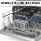 Baridi Compact Tabletop Dishwasher 6 Place Settings, 6 Programmes, Low Noise, 6.5L Cycle, Start Delay - Silver DH84