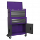 Topchest & Rollcab Combination 6 Drawer with Ball-Bearing Slides - Purple/Grey AP2200BBCP