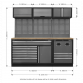 Modular Storage System Combo - Pressed Wood Worktop APMSSTACK14W