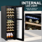 Baridi 27 Bottle Dual Zone Wine Cooler, Fridge with Digital Touch Screen Controls, Wooden Shelves & LED Light, Black DH90