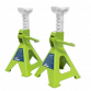 Axle Stands (Pair) 2 Tonne Capacity per Stand Ratchet Type - Hi-Vis Green VS2002HV