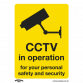 Warning Safety Sign - CCTV - Rigid Plastic - Pack of 10 SS40P10