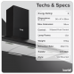 Baridi Cooker Hood,Chimney Style with Carbon Filters 90cm - Black DH59
