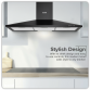 Baridi Cooker Hood,Chimney Style with Carbon Filters 90cm - Black DH59