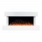 Baridi 46” Wall Mounting 1000W/2000W Electric Fireplace with LED Flame Effects, Side Glass Decoration and Pebble Accessories, White DH113