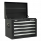 Topchest, Mid-Box & Rollcab Combination 14 Drawer with Ball-Bearing Slides - Black APSTACKTB