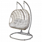 Dellonda Egg Hanging Swing Chair, Wicker Rattan Basket, Steel Frame, Double DG61