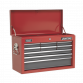 Topchest 9 Drawer with Ball-Bearing Slides - Red/Grey & 205pc Tool Kit AP22509BBCOMB