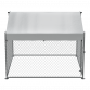 Dellonda 2 x2 x 1.5m Dog Kennel, Galvanised Steel, Roof Cover, Chain Link Fencing DG281