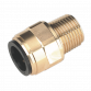 Straight Adaptor 15mm x 1/2"BSPT Brass (John Guest Speedfit® - MM011504N) CAS15BSA