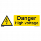 Warning Safety Sign - Danger High Voltage - Self-Adhesive Vinyl - Pack of 10 SS48V10