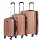 Dellonda 3-Piece Lightweight ABS Luggage Set with Integrated TSA Approved Combination Lock - Rose Gold - DL125 DL125