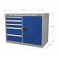 Industrial Cabinet/Workstation 5 Drawer & 1 Shelf Locker API1103B