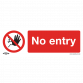 Prohibition Safety Sign - No Entry - Rigid Plastic SS14P1