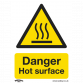 Warning Safety Sign - Danger Hot Surface - Self-Adhesive Vinyl - Pack of 10 SS42V10