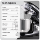 Baridi 1500W Stand Mixer with Accessories 6L - Black DH173