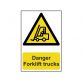 Danger Forklift Trucks - PVC 200 x 300mm SCA0954