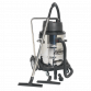 Vacuum Cleaner Industrial Wet & Dry 77L Stainless Steel Drum with Swivel Emptying 2400W PC477