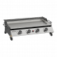 Dellonda 4 Burner Stainless Steel Portable Gas Plancha with Warming Rack 10kW DG277