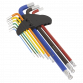 Ball-End Hex Key Set Extra-Long 9pc Colour-Coded Imperial AK7198