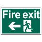 Fire Exit Running Man Arrow Left - PVC 300 x 200mm SCA1506