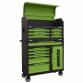 Superline Pro® Topchest & Rollcab Combination 12 Drawer & 1 Door Cupboard - Green AP1080HVG