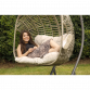 Dellonda Egg Hanging Swing Chair, Wicker Rattan Basket, Steel Frame, Double DG61