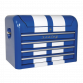 Topchest 4 Drawer Retro Style - Blue with White Stripes AP28104BWS