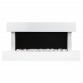 Baridi 46” Wall Mounting 1000W/2000W Electric Fireplace with LED Flame Effects, Side Glass Decoration and Pebble Accessories, White DH113