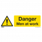 Warning Safety Sign - Danger Men At Work - Rigid Plastic - Pack of 10 SS46P10