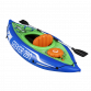Dellonda Inflatable One Person Kayak/Canoe Set with Pump, Carry Bag & Aluminium Oar - Blue/Green DL154