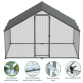 Dellonda 3 x 2 x 2m Walk-In Chicken Run, Galvanized Steel, Roof Cover, PVC Coated Chicken Wire DG278