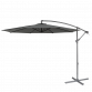 Dellonda Ø3m Banana Parasol/Umbrella for Garden, Patio with Crank Handle, 8 Ribs and Cover, Grey CanopY DG264