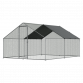 Dellonda 3 x 4 x 2m Walk-In Chicken Run, Galvanized Steel, Roof Cover, PVC Coated Chicken Wire DG279